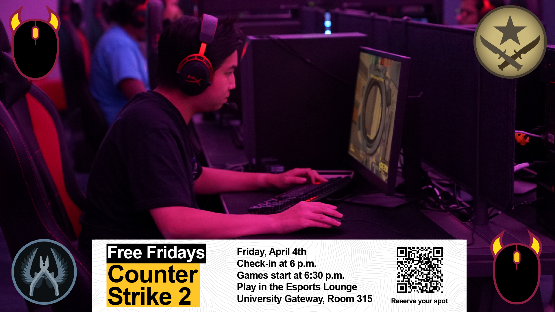 Free Fridays - Counter Strike 2. April 4th at 6 pm.
