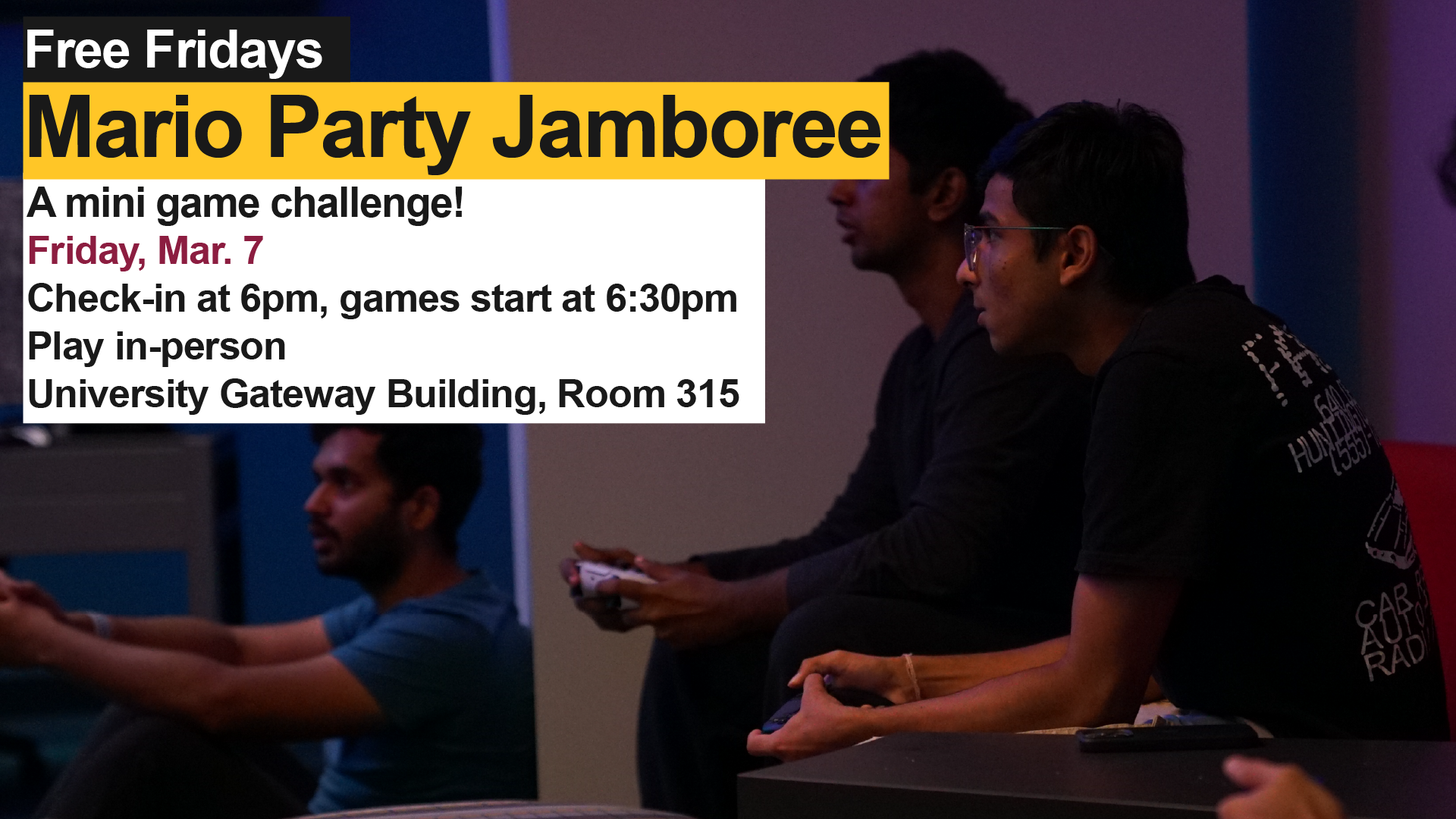Free Fridays - Mario Party Jamboree. March 7th at 6 pm.